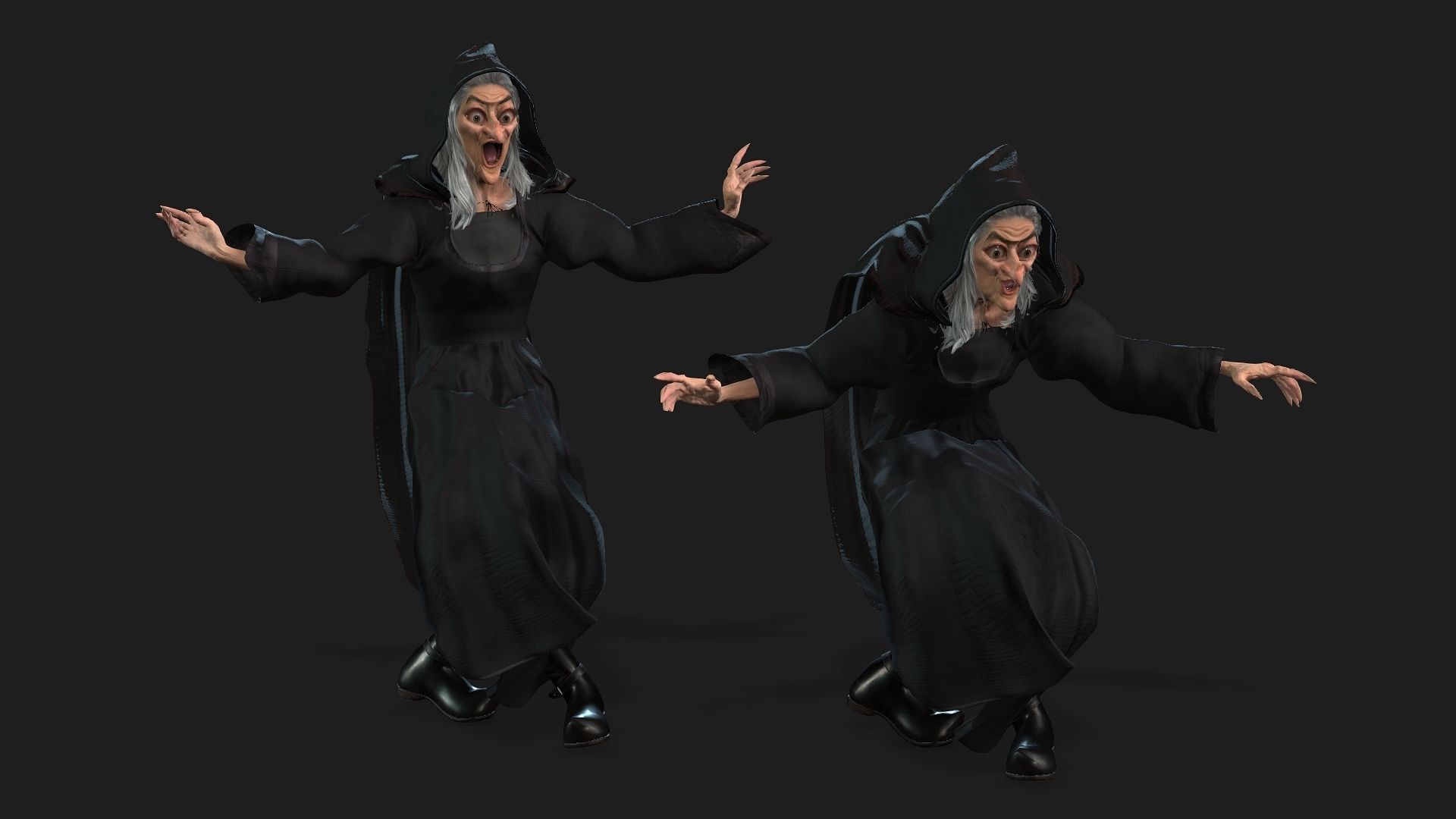 the witch High quality character full Rigged and Animated  3D model_11