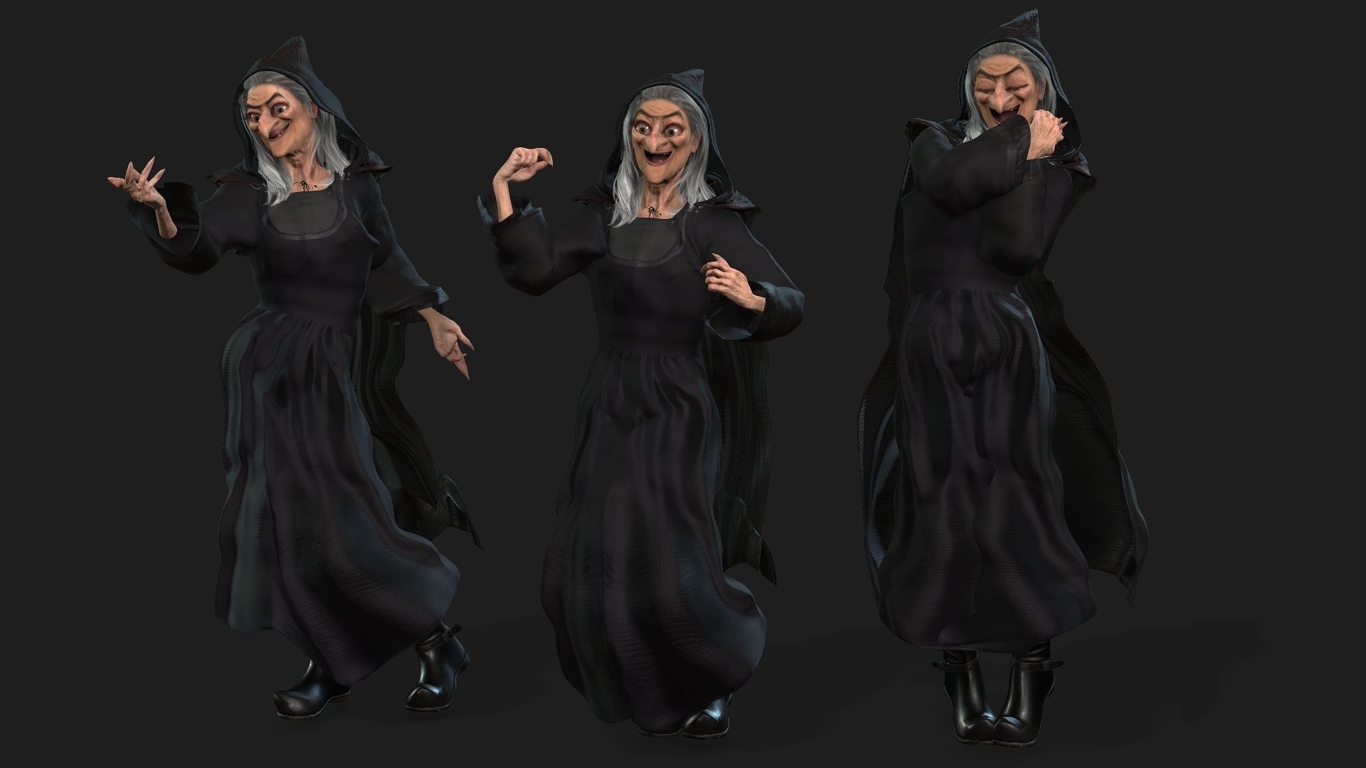 the witch High quality character full Rigged and Animated  3D model_3