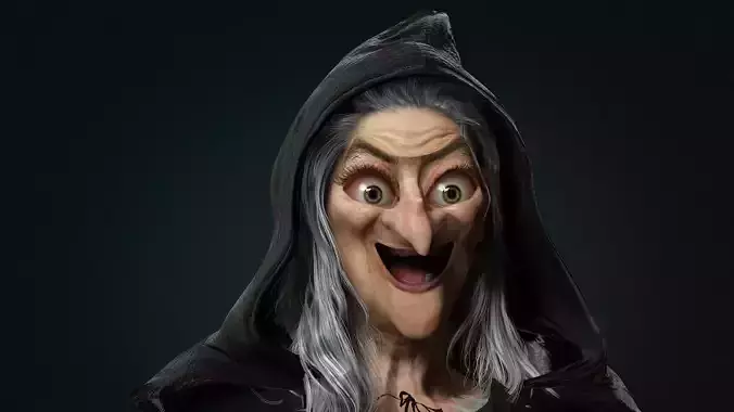 the witch High quality character full Rigged and Animated 