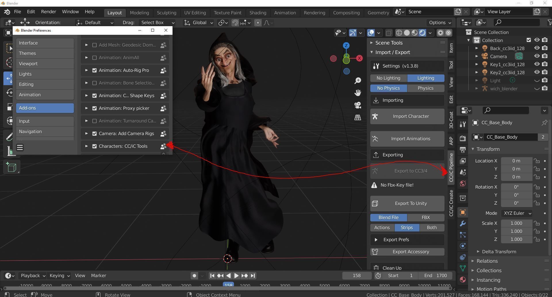 the witch High quality character full Rigged and Animated  3D model_4