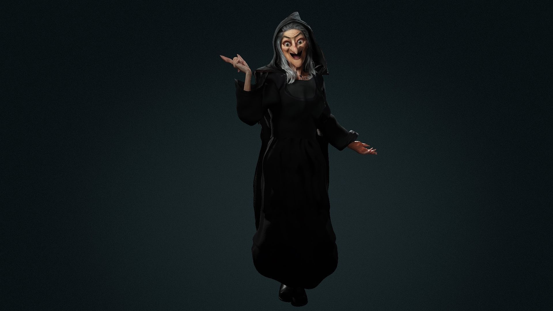 the witch High quality character full Rigged and Animated  3D model_2