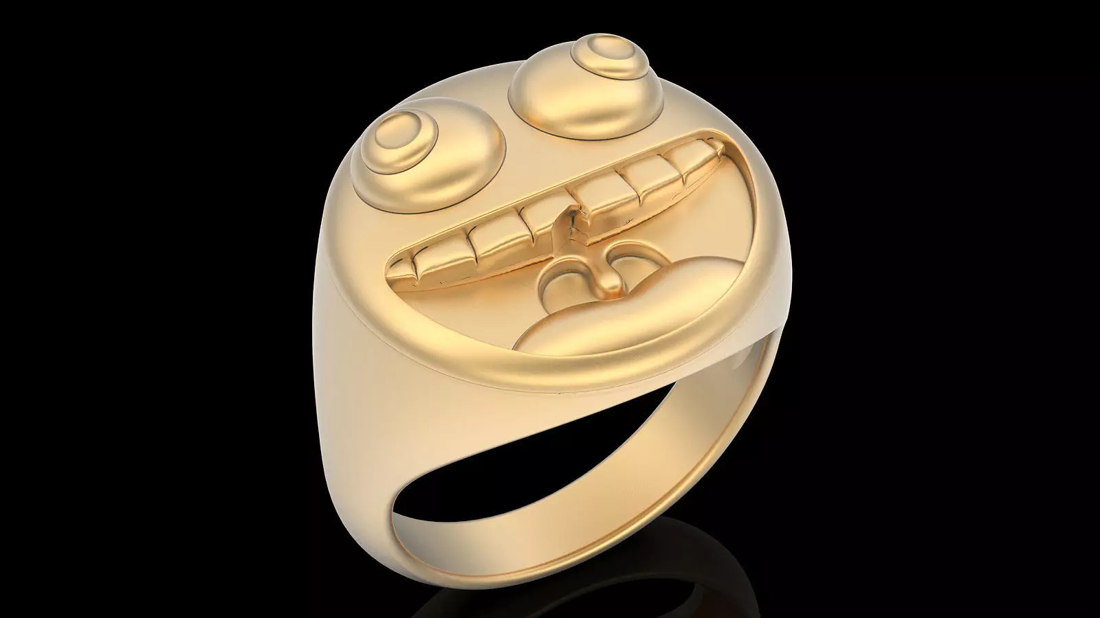 Emoji face comic ring  silver gold jewelry 3D printable model 3D print model_0