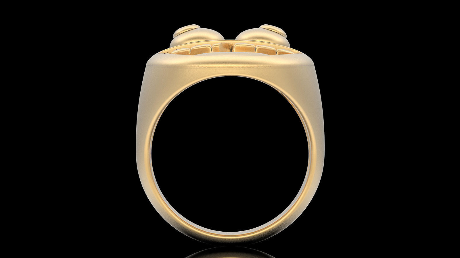 Emoji face comic ring  silver gold jewelry 3D printable model 3D print model_5