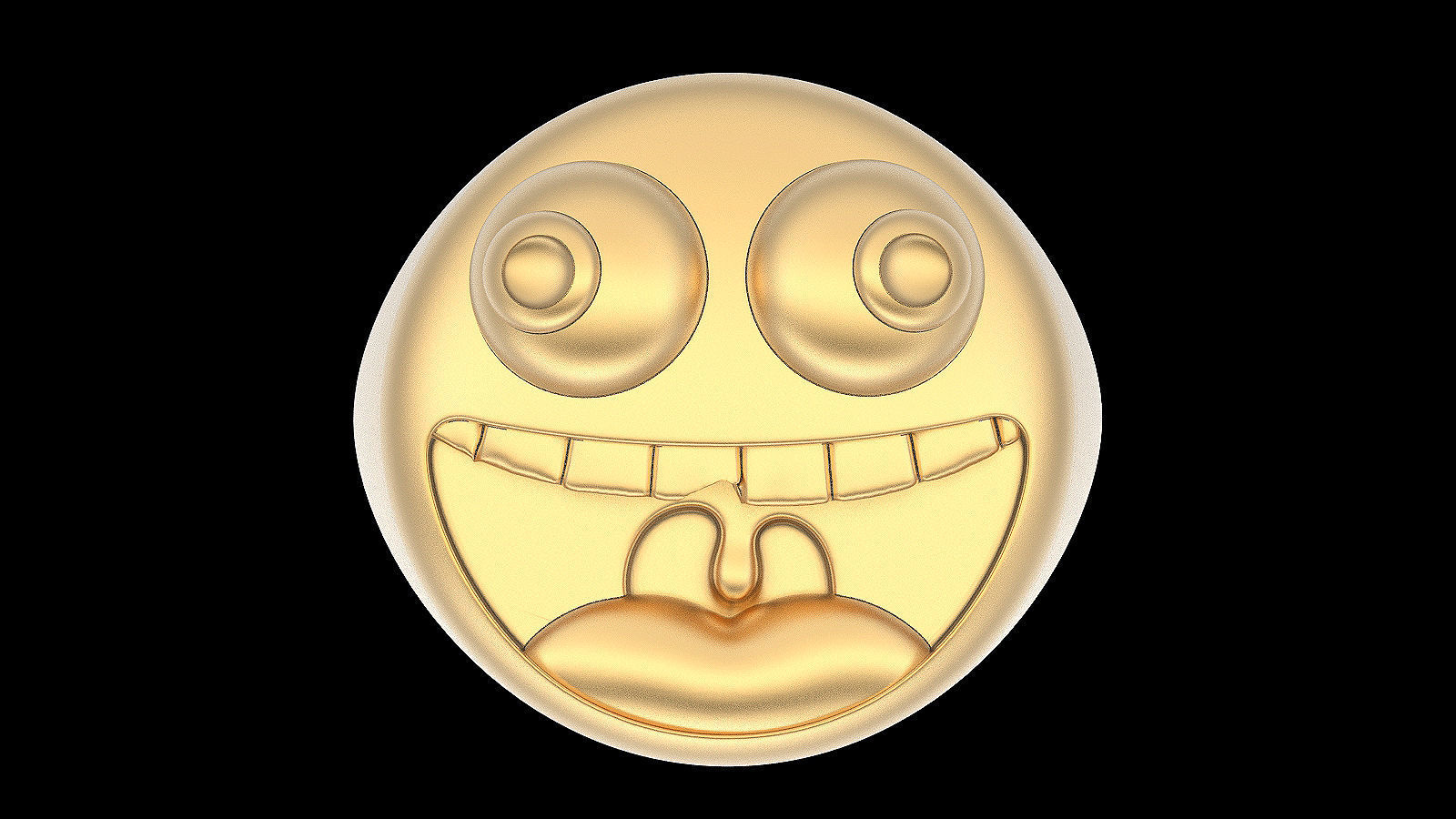 Emoji face comic ring  silver gold jewelry 3D printable model 3D print model_1