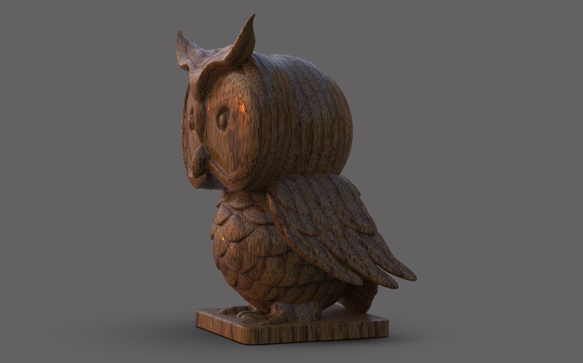Wood Owl 3D print model_4