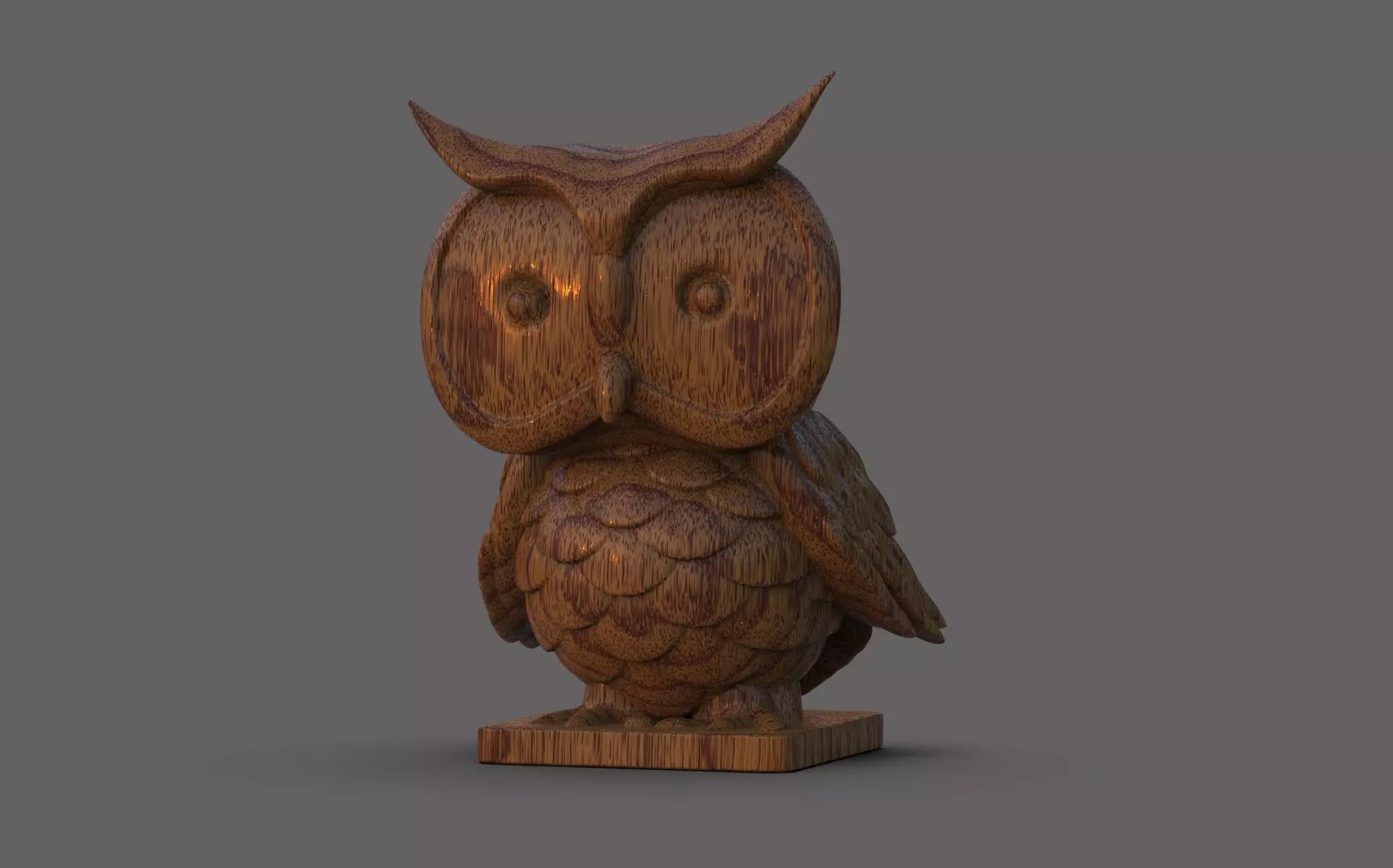Wood Owl 3D print model_0
