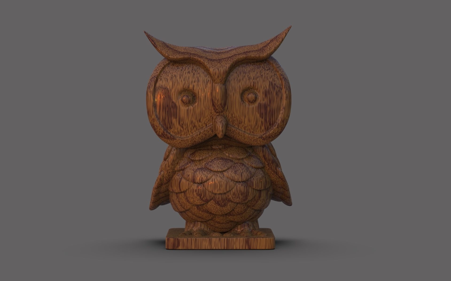 Wood Owl 3D print model_1