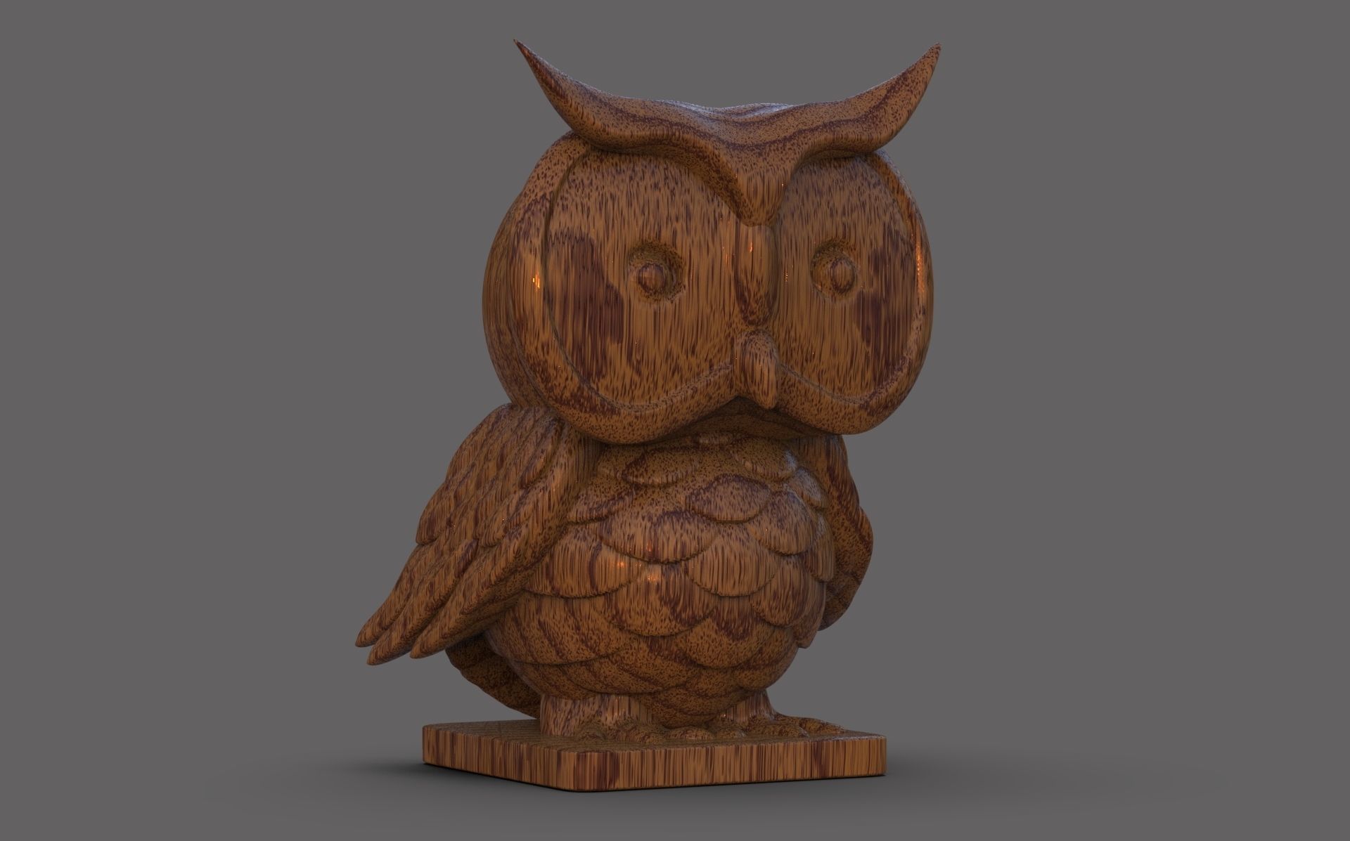 Wood Owl 3D print model_3