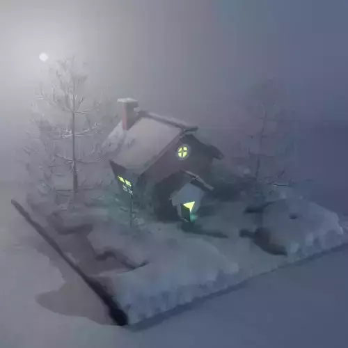 Snowy Winter House