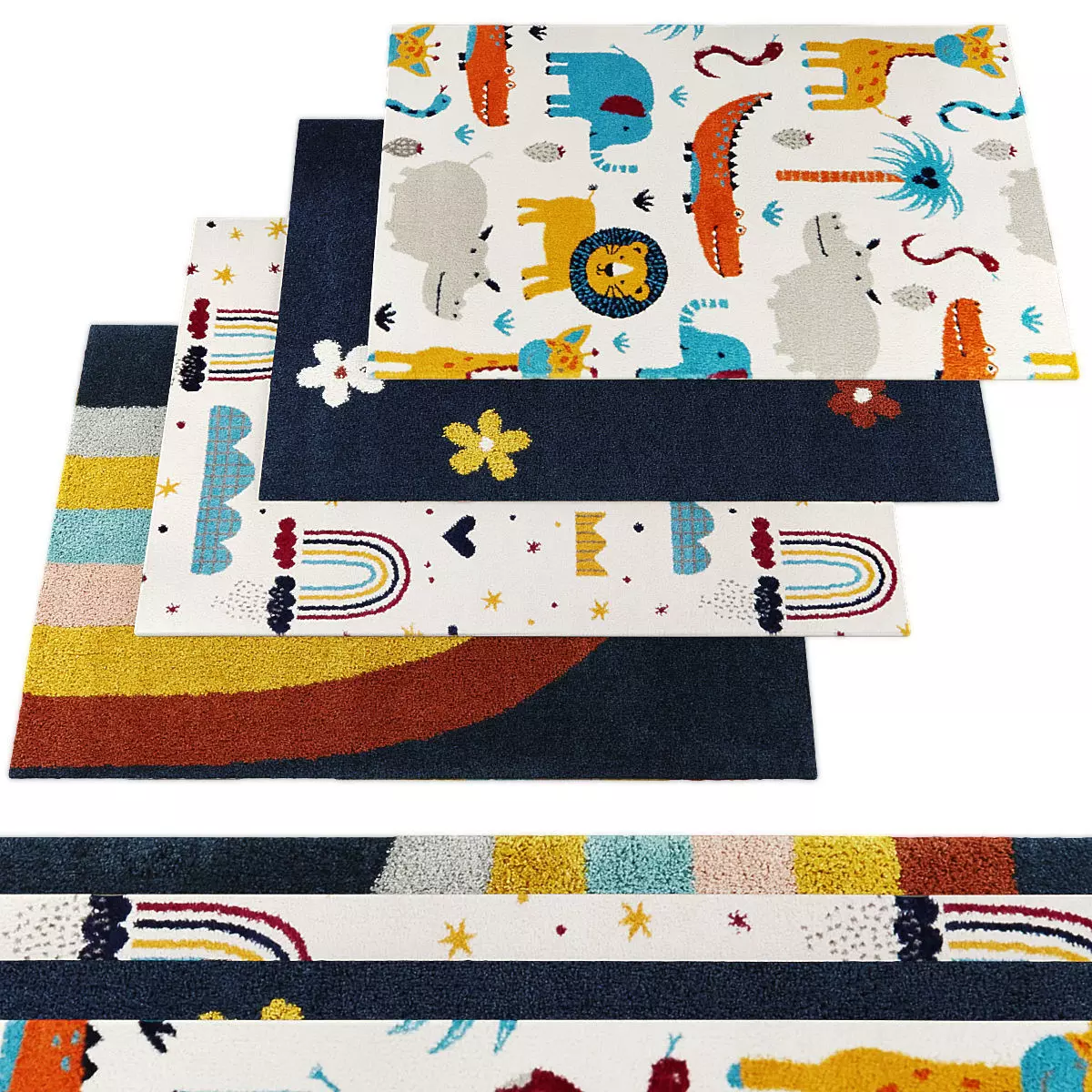 Rugs collection 366 Low-poly 3D model_0