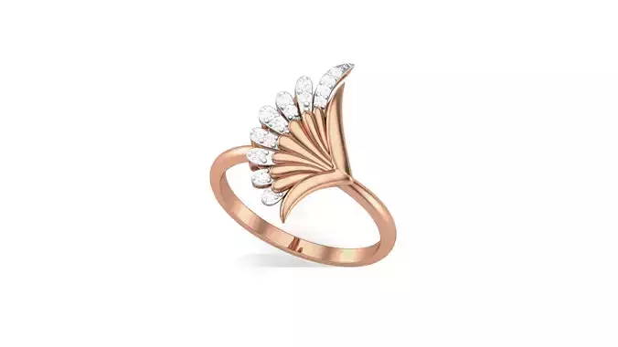 Flying Wings Women Ring Earrings Pendant set 3dm stl 3mf glb 