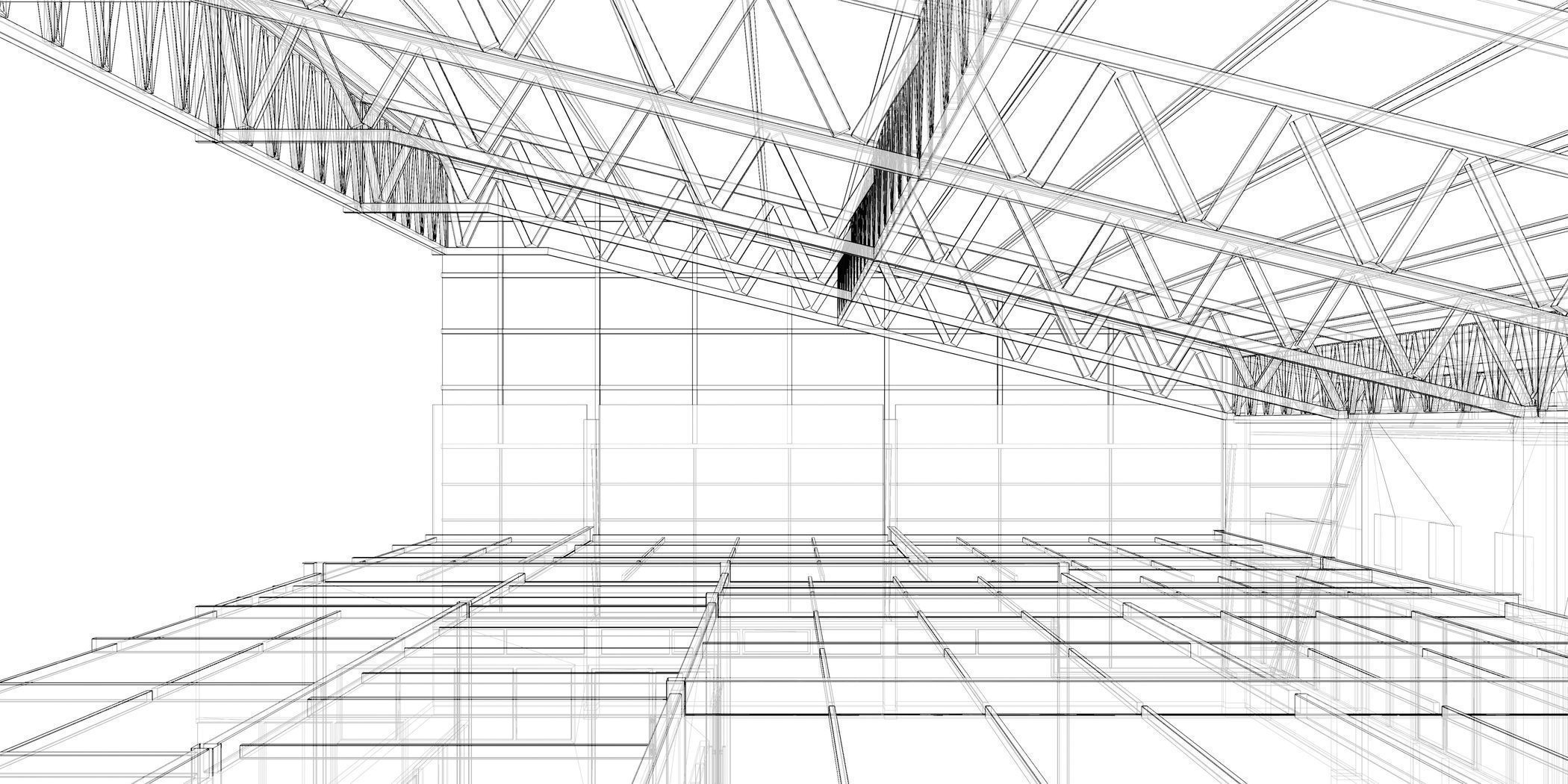 Warehouse in section cut 3D model_8