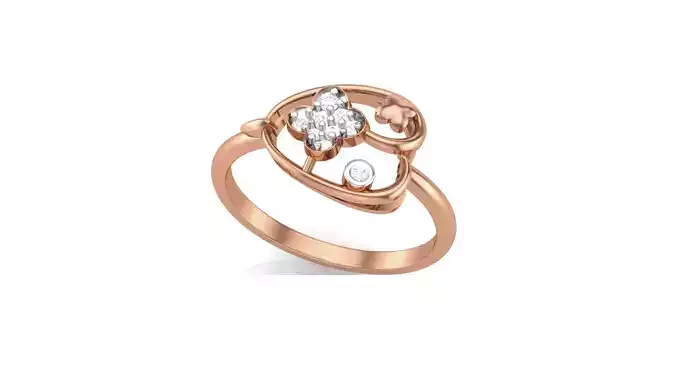 Flower Women Ring Earrings Pendant set 3dm stl 3mf glb render