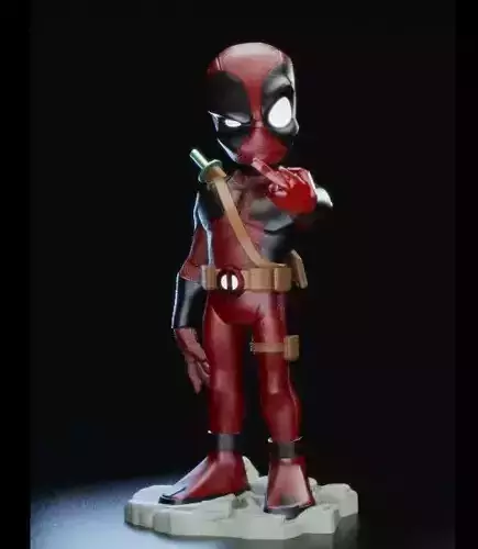 deadpool stylized statue