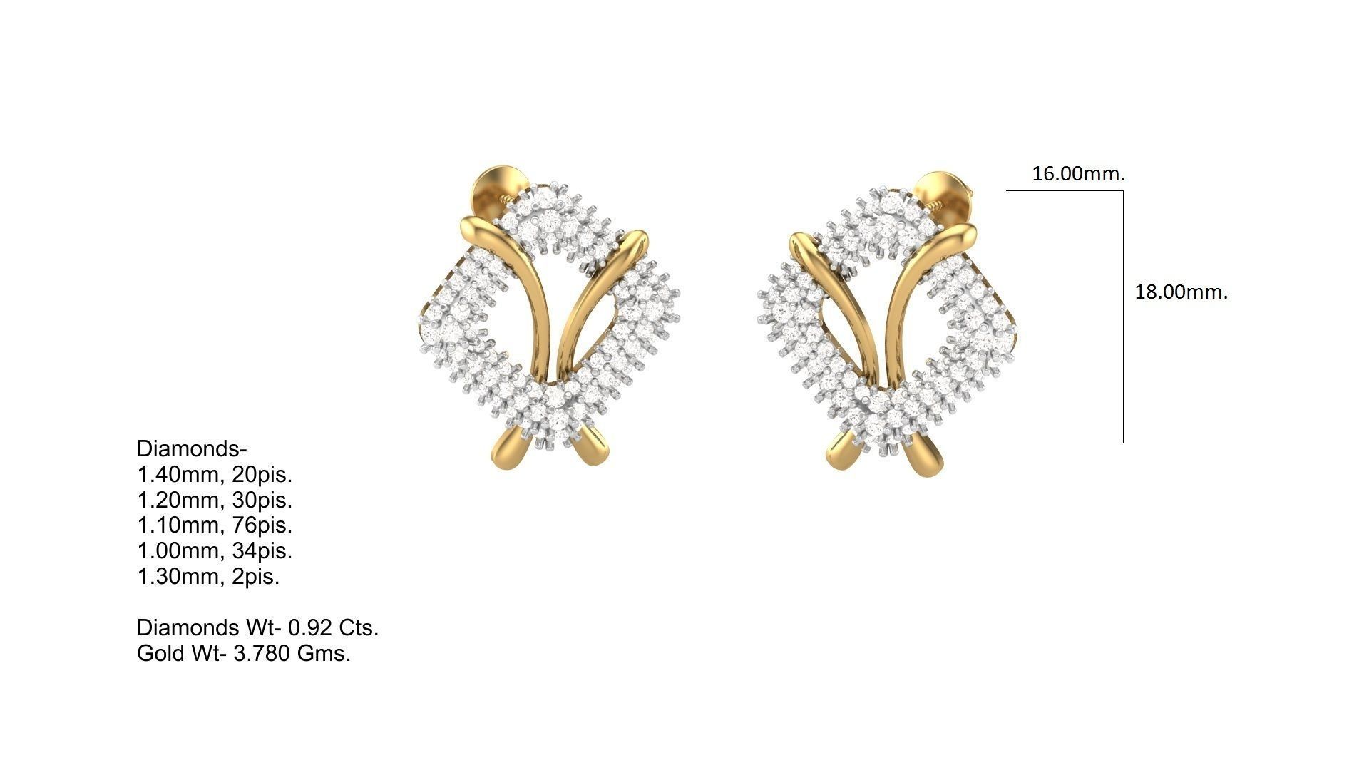 Women Ring Earrings Pendant set 3dm stl 3mf glb render details 3D print model_15