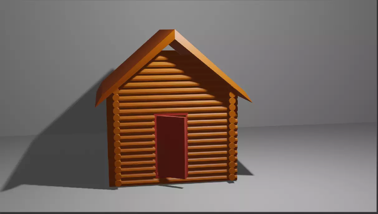 a log house 3D model_0