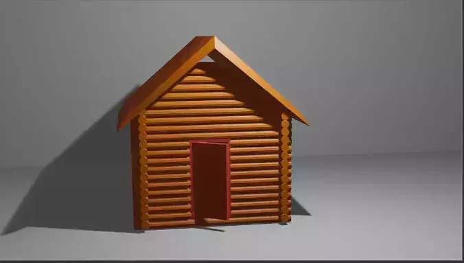 a log house 3D model