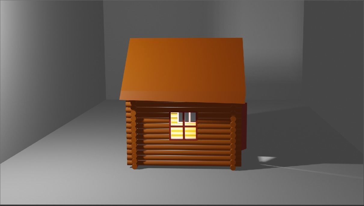 a log house 3D model_1
