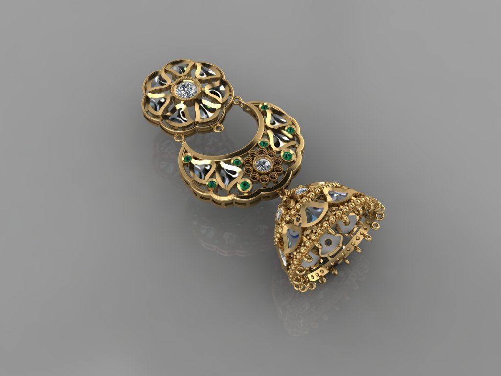 Fashion Unique Jhumka 3D model_3