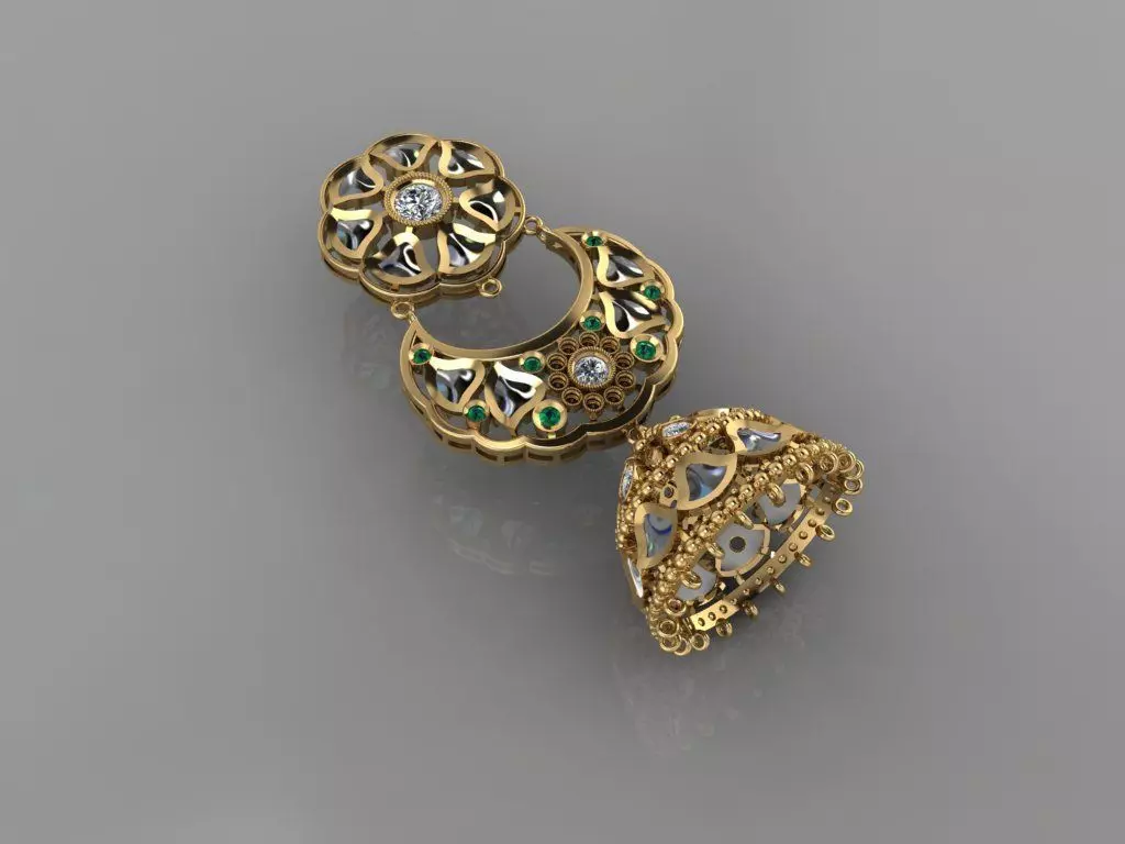 Fashion Unique Jhumka 3D model_0