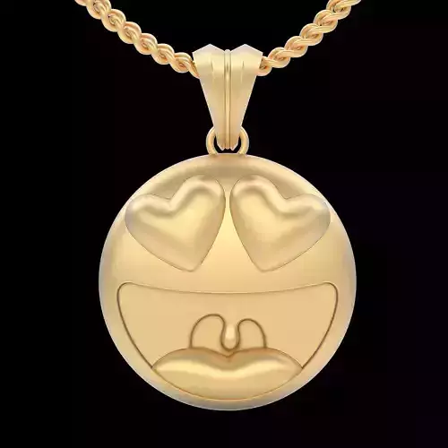 Emoji face comic pendant silver gold jewelry 3D printable model 3D print model