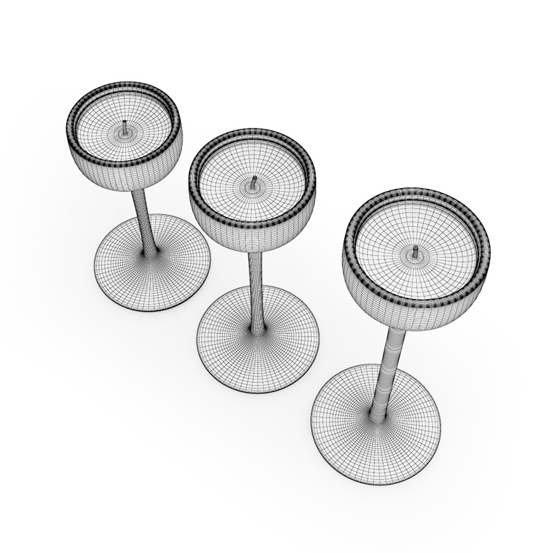 White Candlesticks 3D model_2