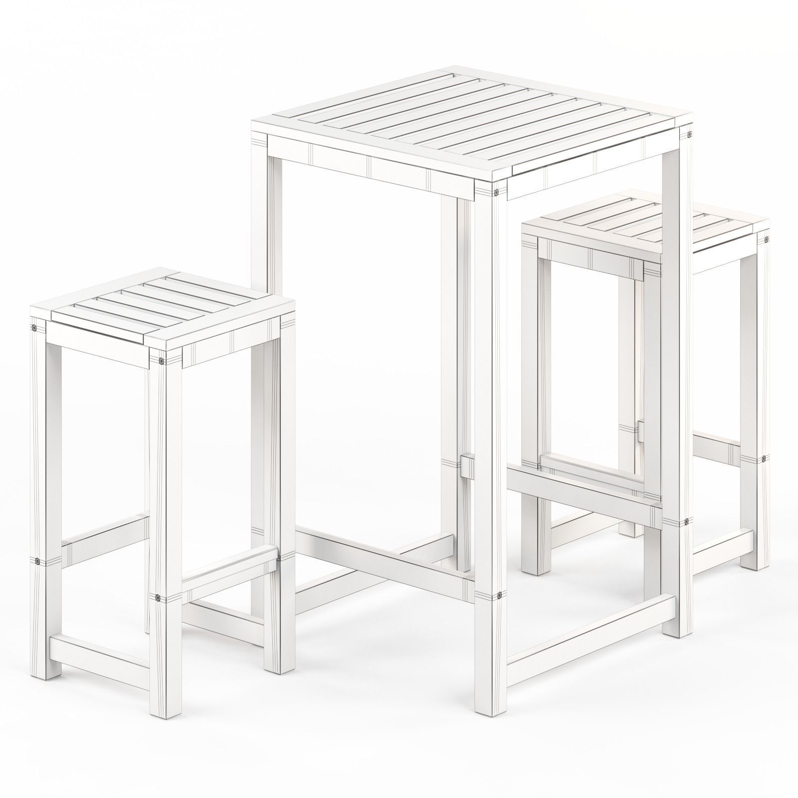 NAMMARO Bar table and 2 bar stools IKEA 3D model_3