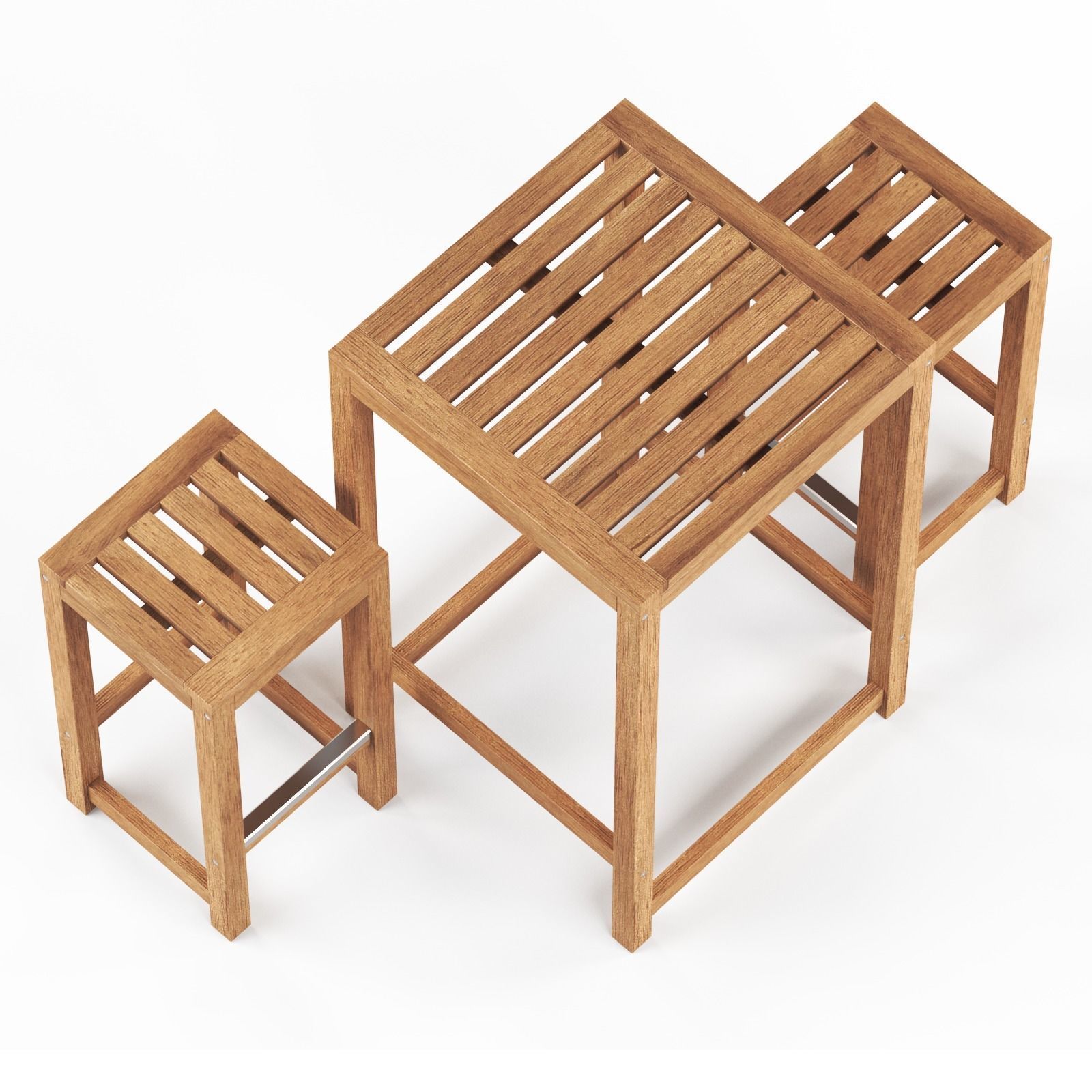 NAMMARO Bar table and 2 bar stools IKEA 3D model_2