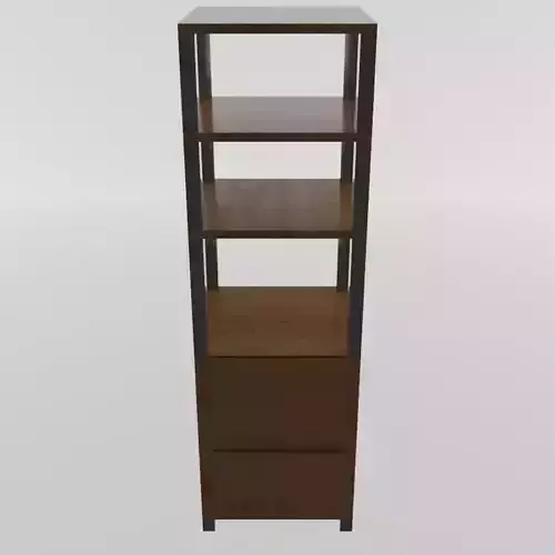 Towel Rack with Four Shelves and Two Cabinets for Bathroom