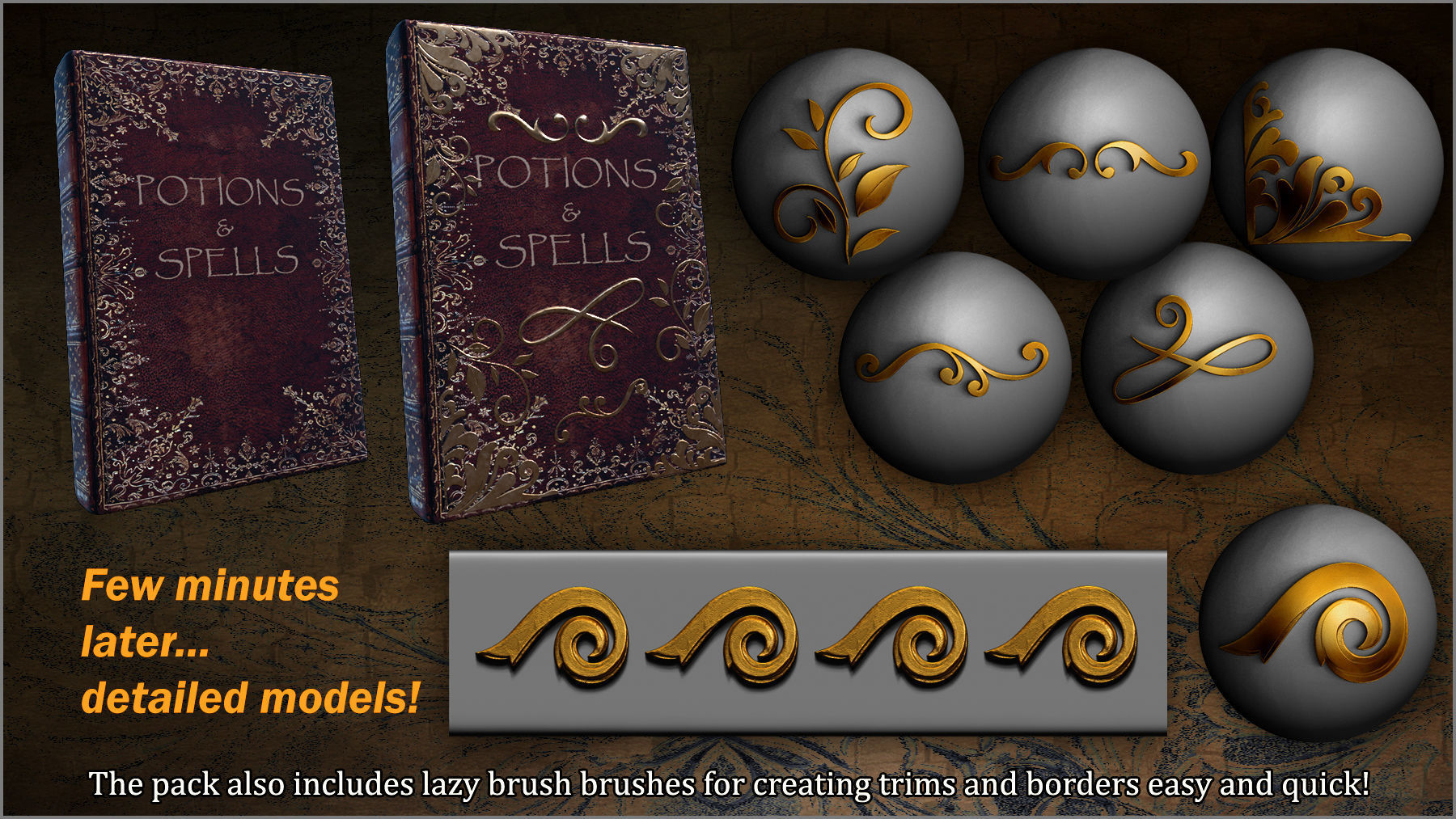 Filigree Maker 300 ZBrush Brushes And 75 Alphas Texture_2