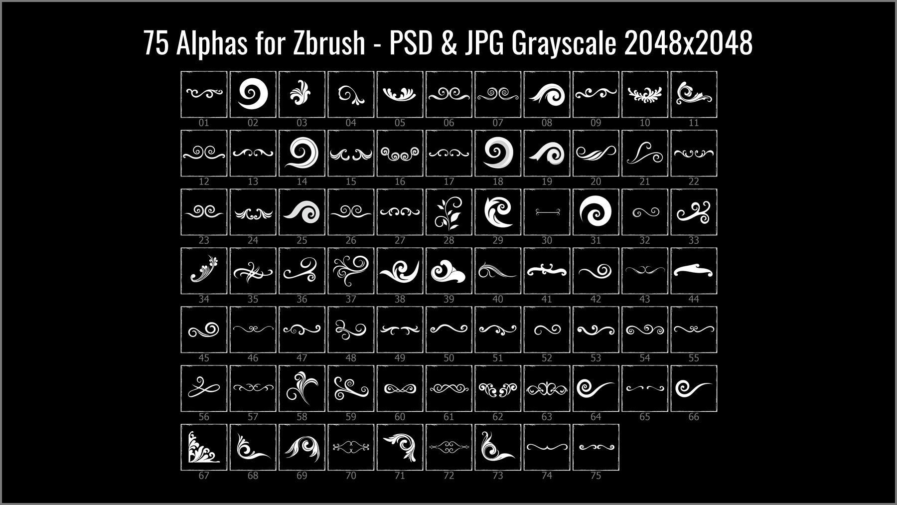 Filigree Maker 300 ZBrush Brushes And 75 Alphas Texture_9