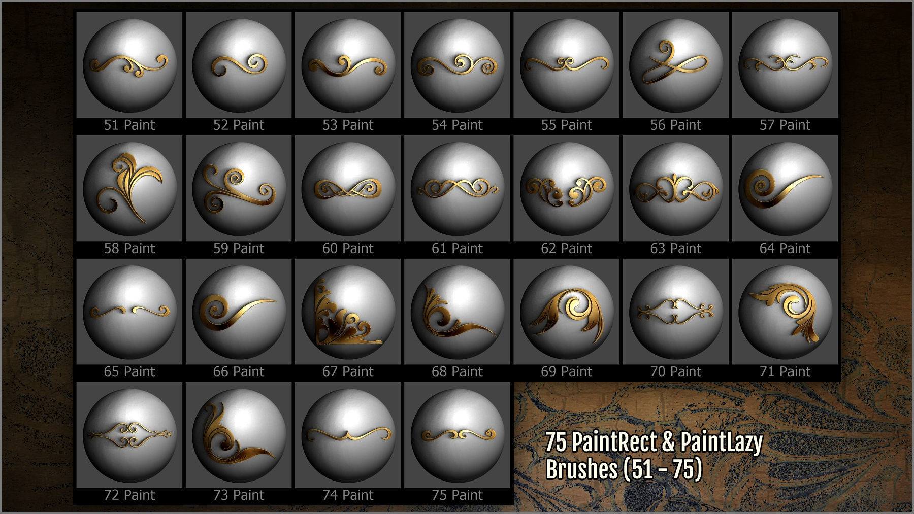 Filigree Maker 300 ZBrush Brushes And 75 Alphas Texture_5