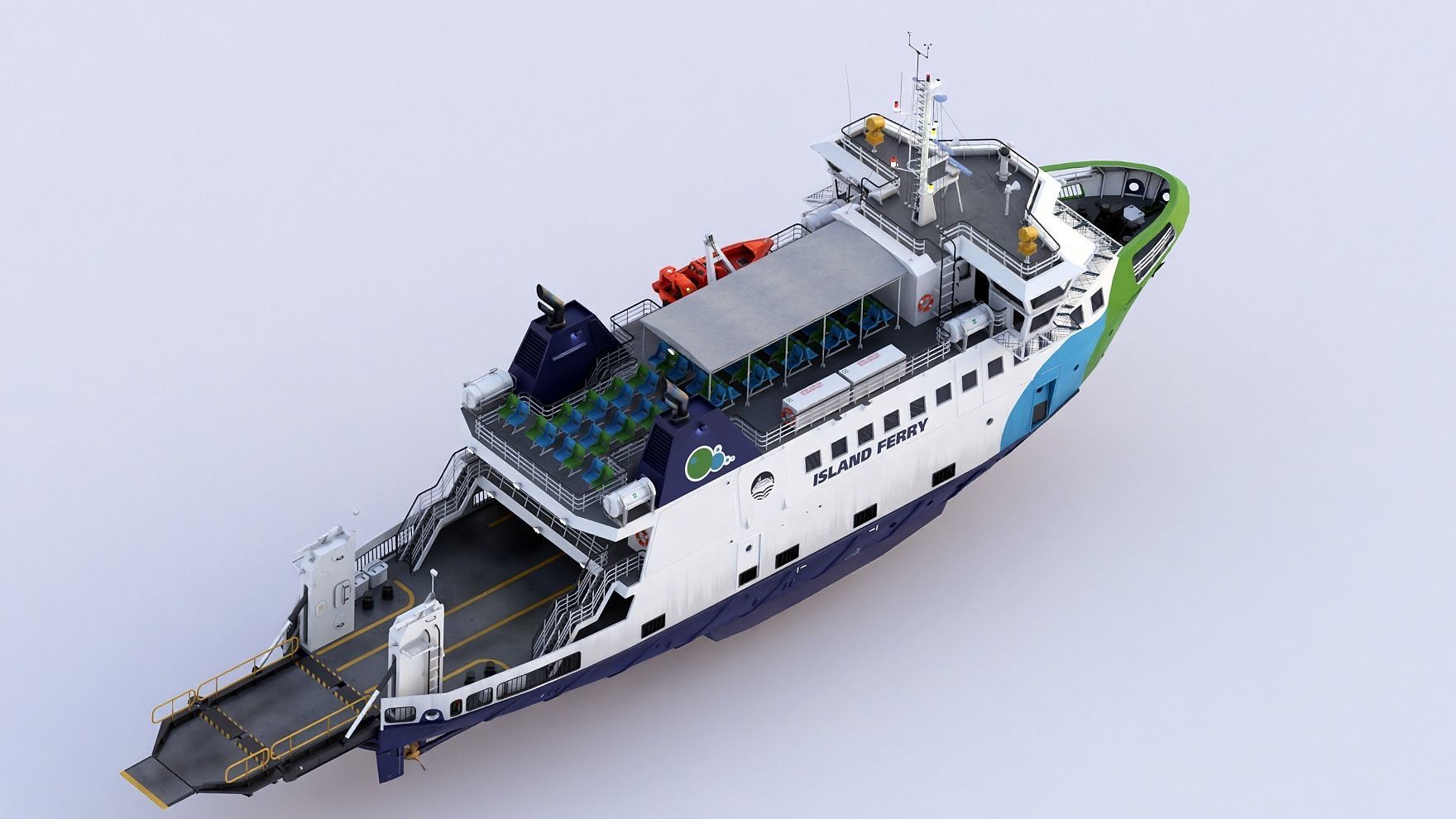 Ro-Pax Ferry  3D model_10
