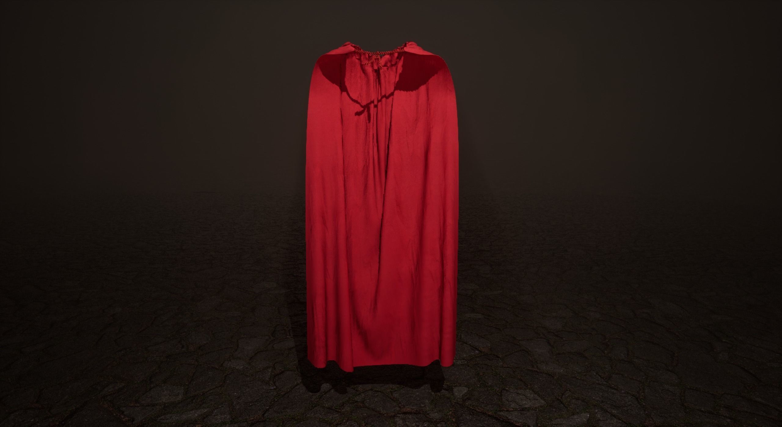 Red Cape Low-poly 3D model_4