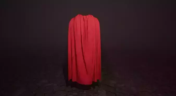 Red Cape Low-poly 3D model