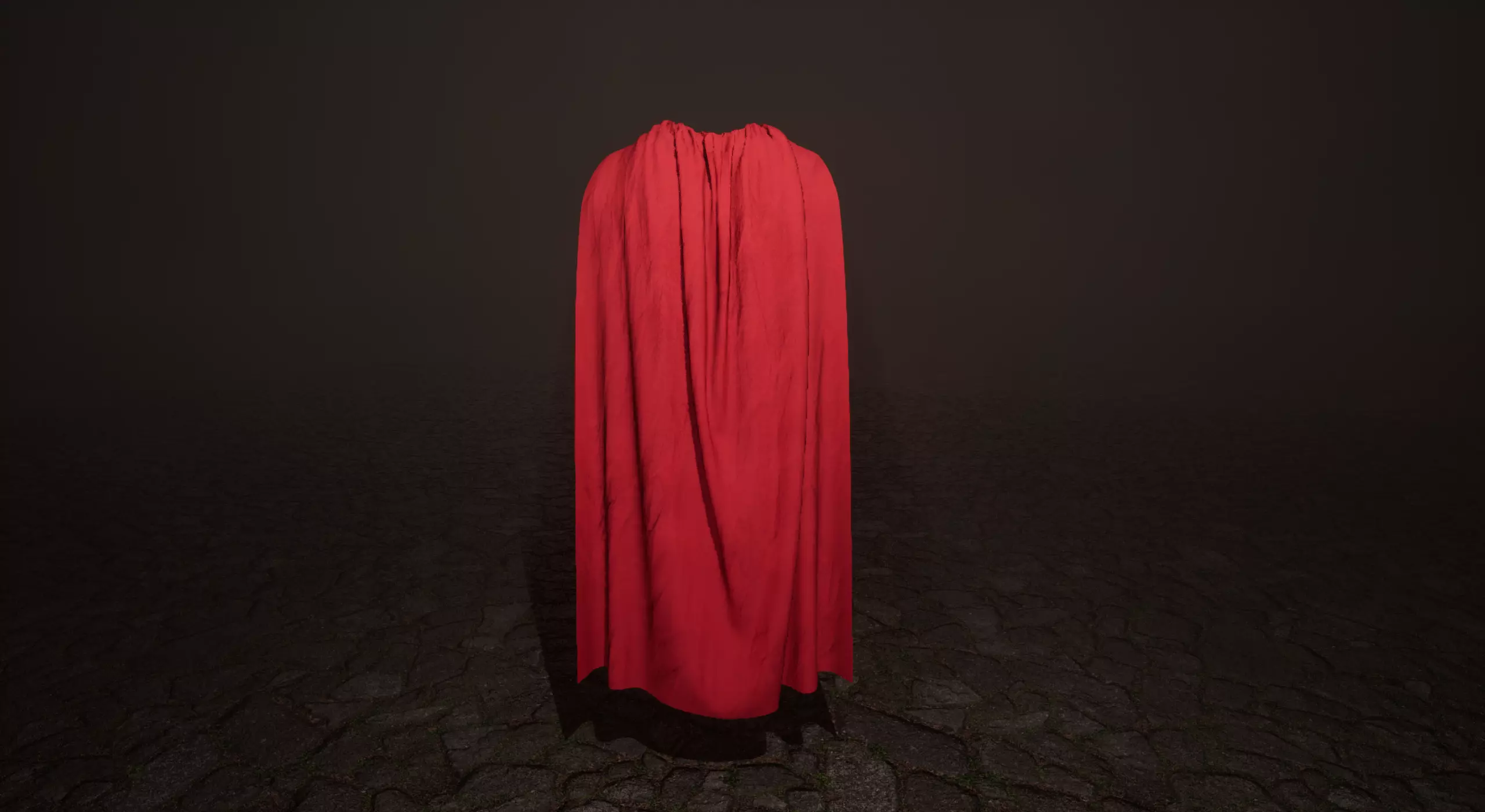 Red Cape Low-poly 3D model_0