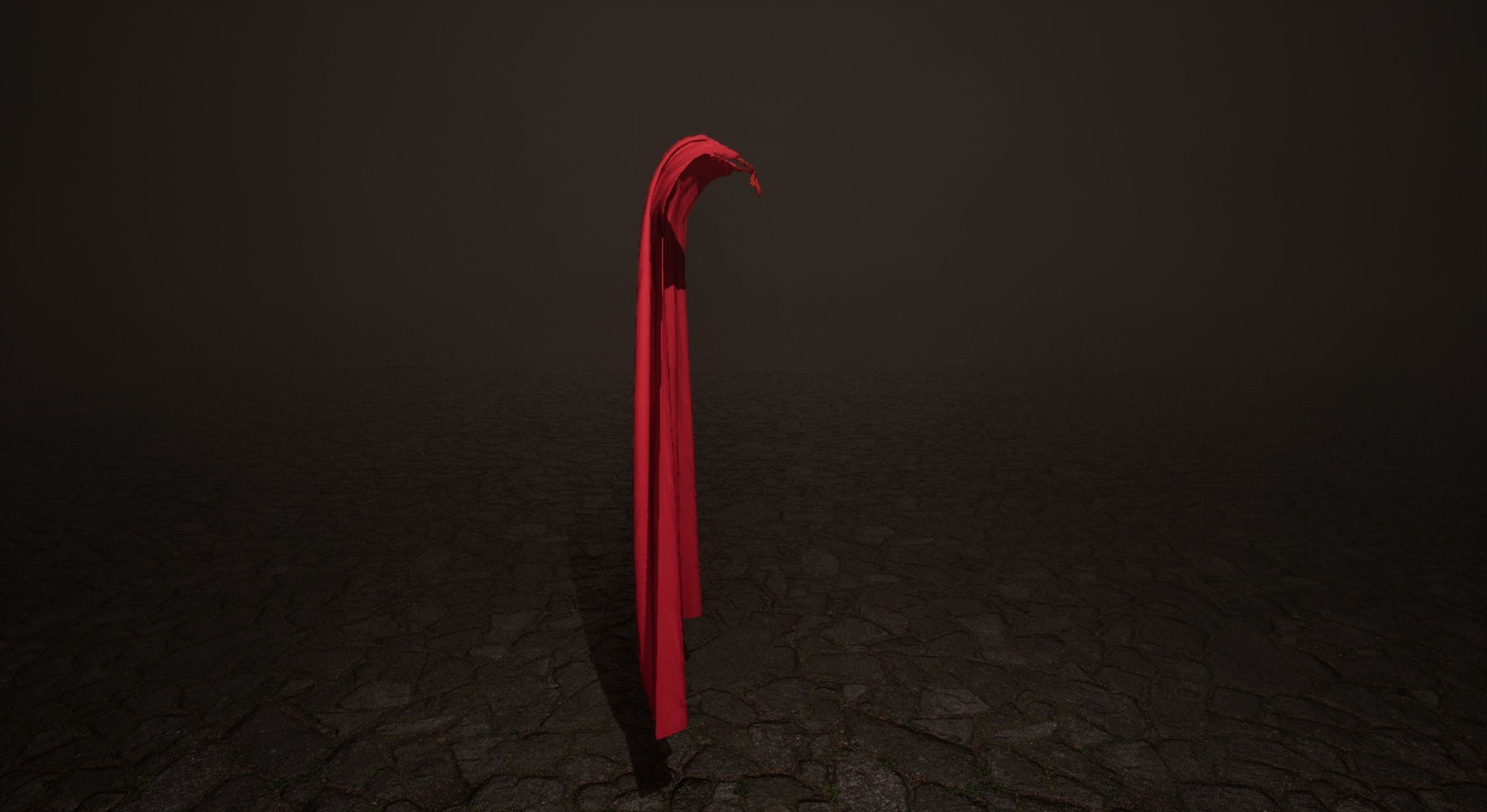 Red Cape Low-poly 3D model_5