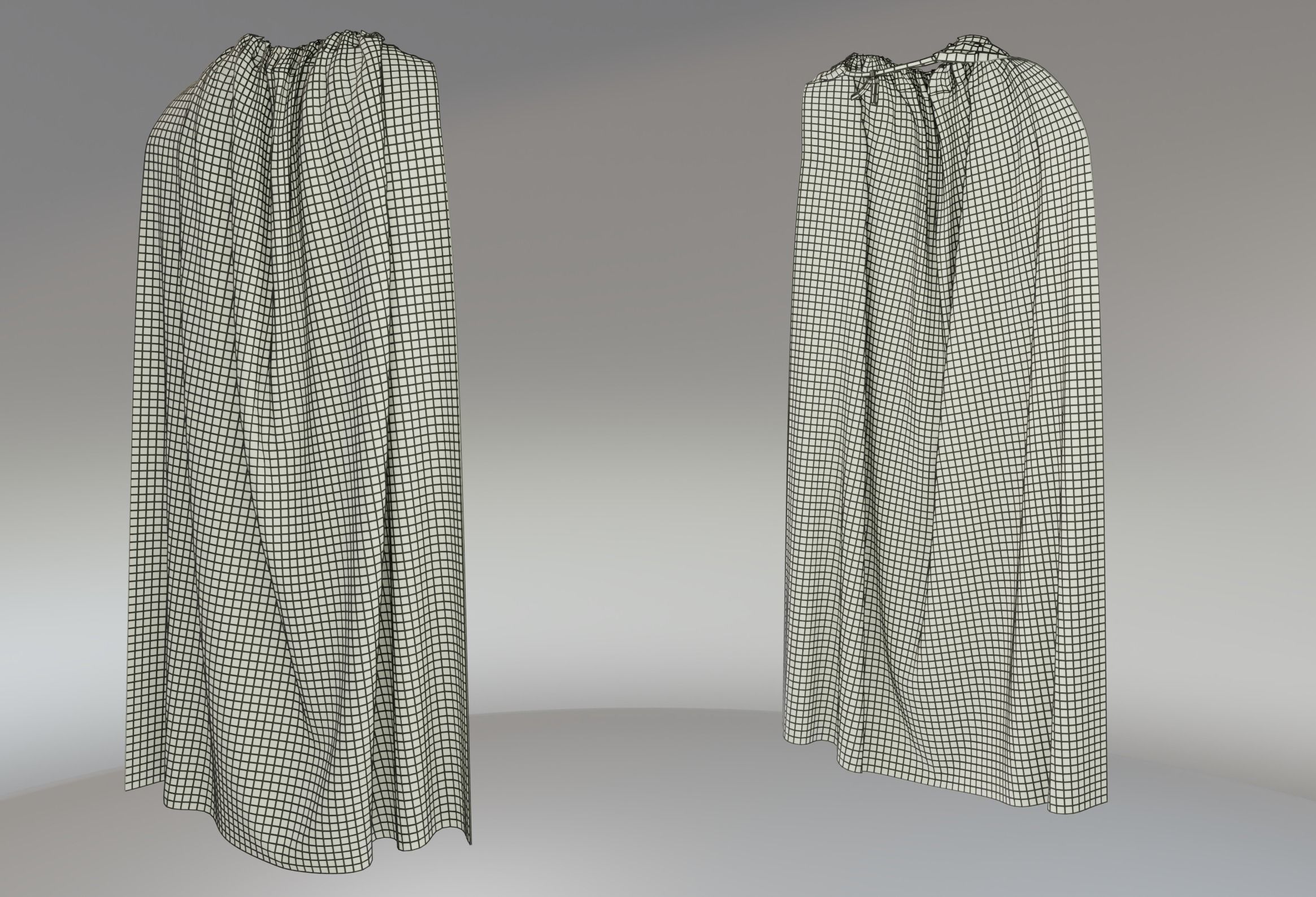 Red Cape Low-poly 3D model_7