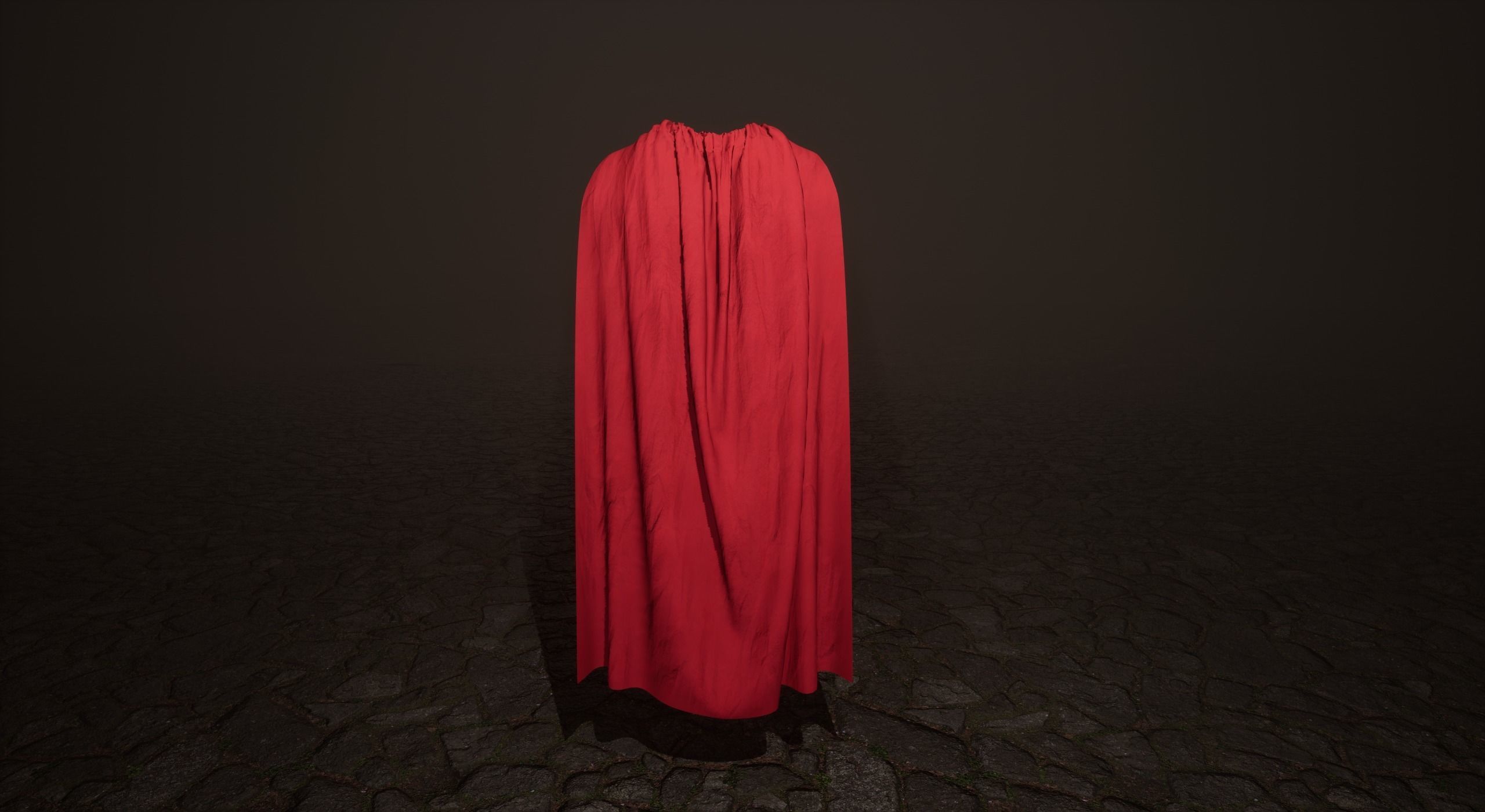 Red Cape Low-poly 3D model_1