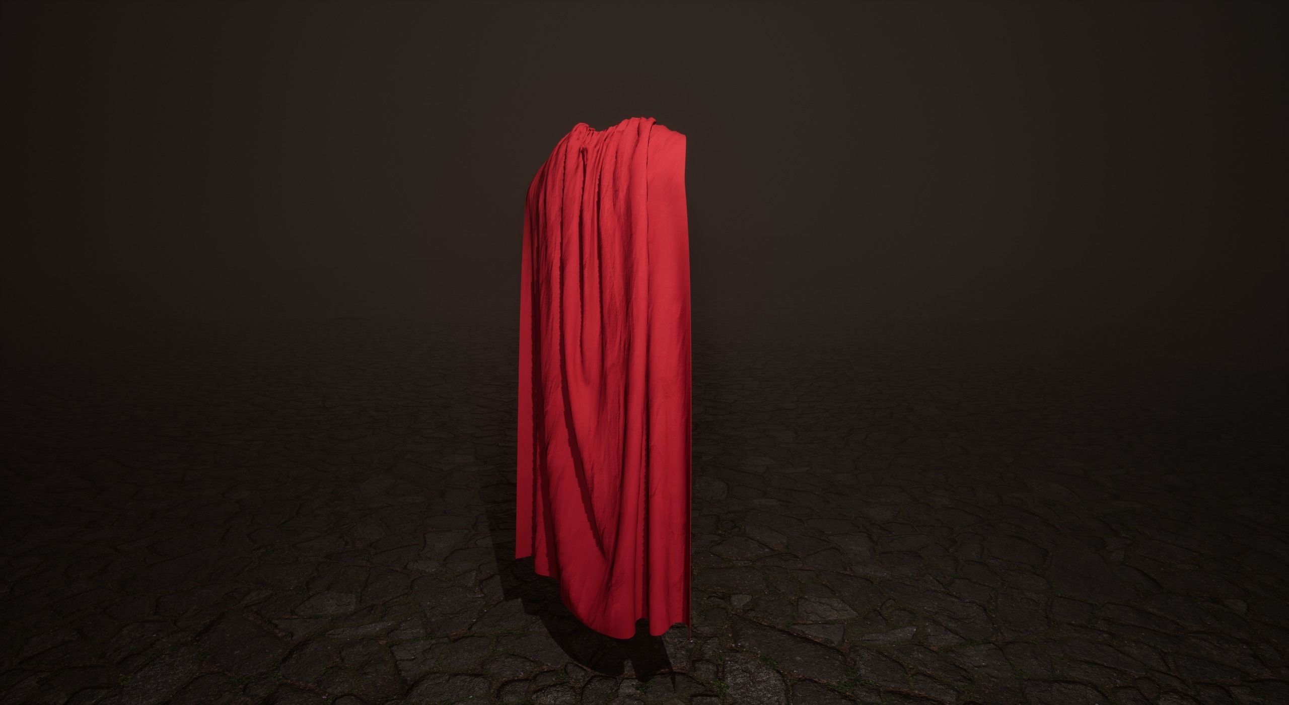 Red Cape Low-poly 3D model_6