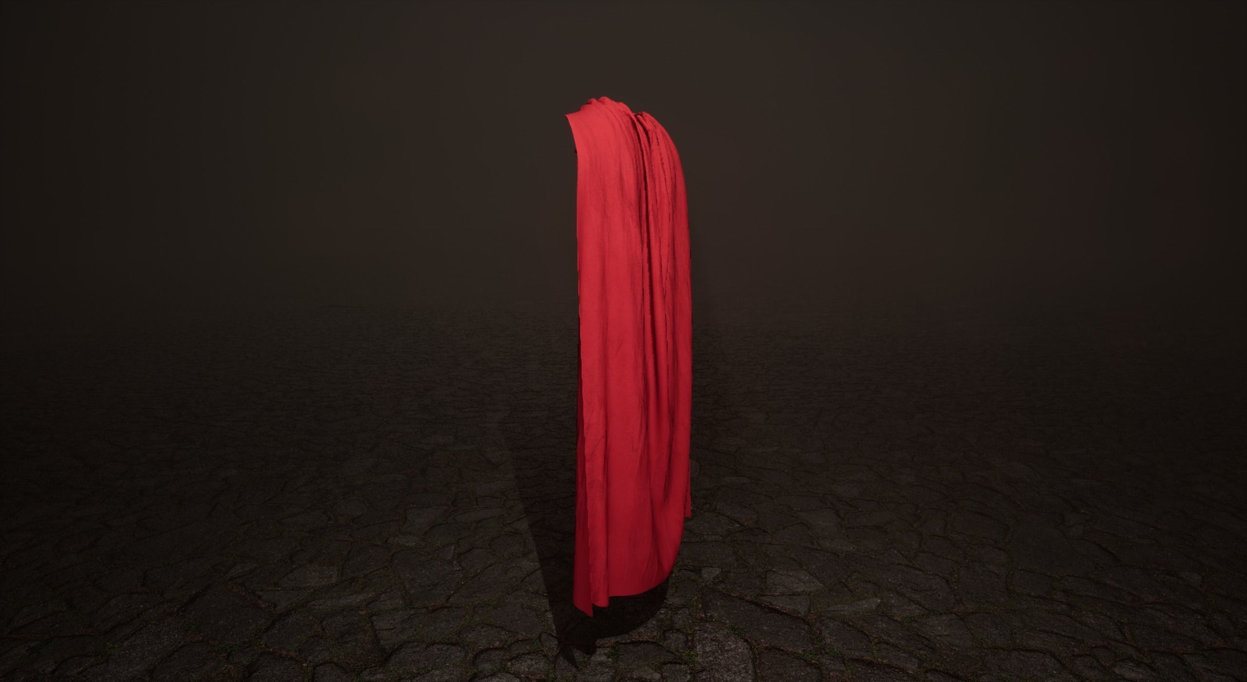 Red Cape Low-poly 3D model_3