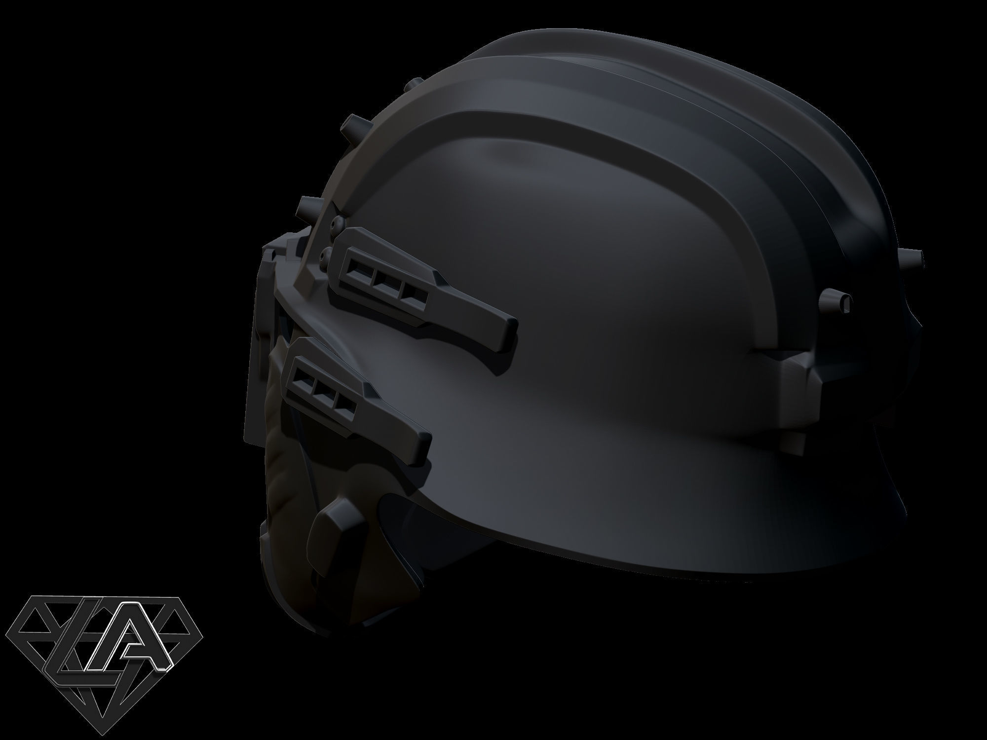 Wolfenstein black butcher custom helmet Free 3D print model_5