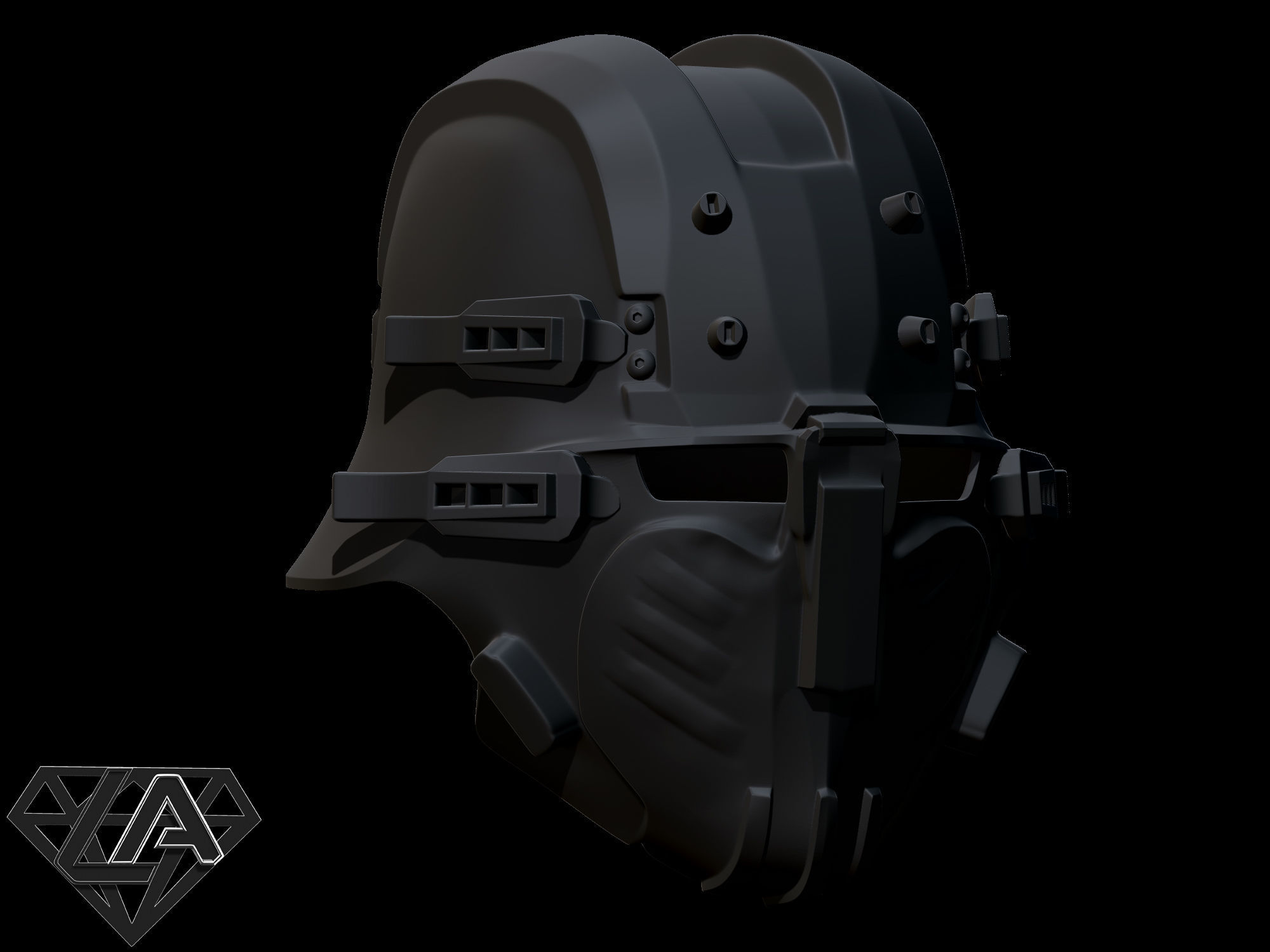 Wolfenstein black butcher custom helmet Free 3D print model_1