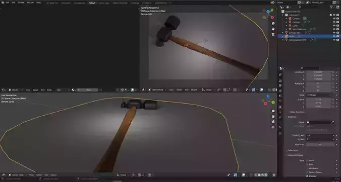 3D hammer blender file Low-poly 3D model