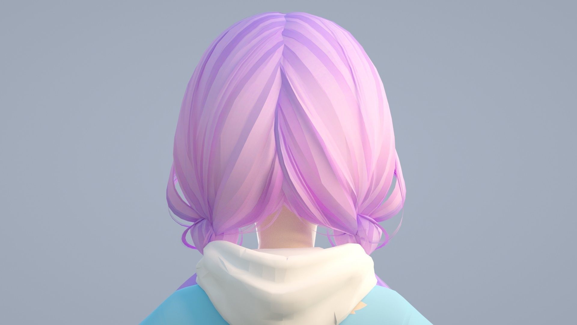 cartoon girl 3D model_2