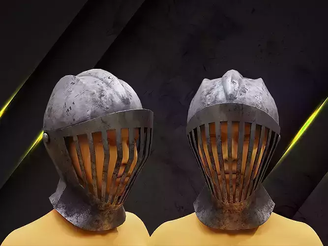 Helmet medieval troop lowpoly game asset Free low-poly 3D model