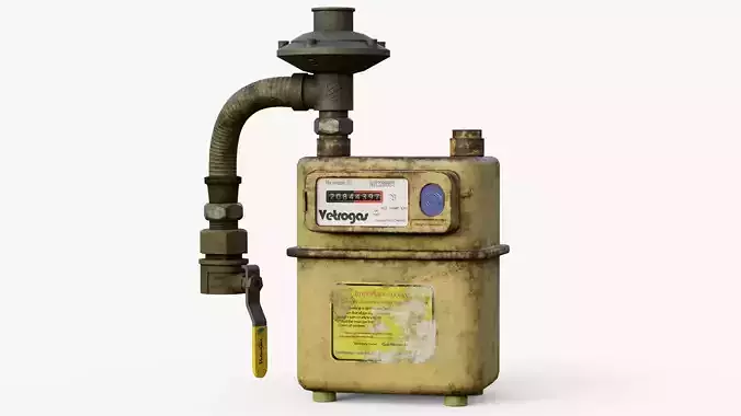 Gas meter game ready PBR 3d model