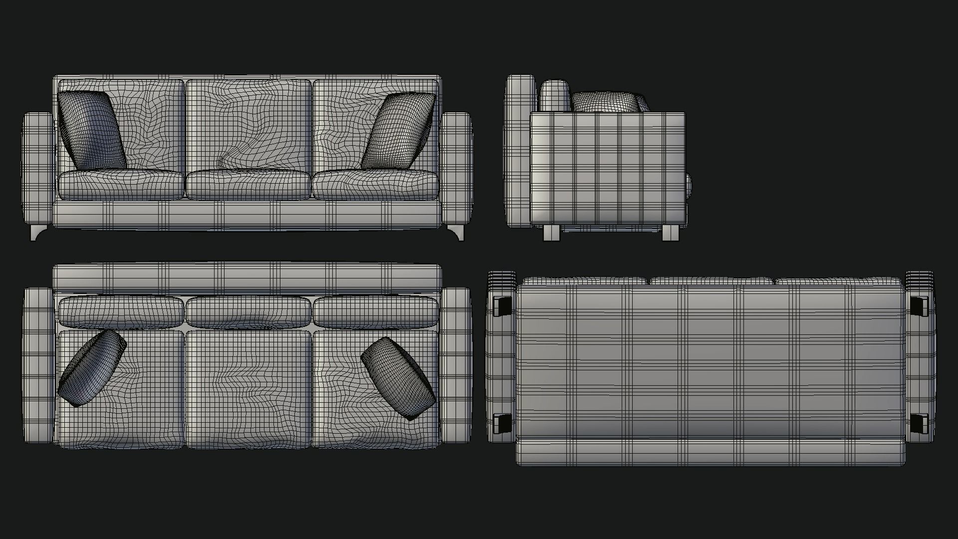 Sofa for render Low-poly 3D model_13
