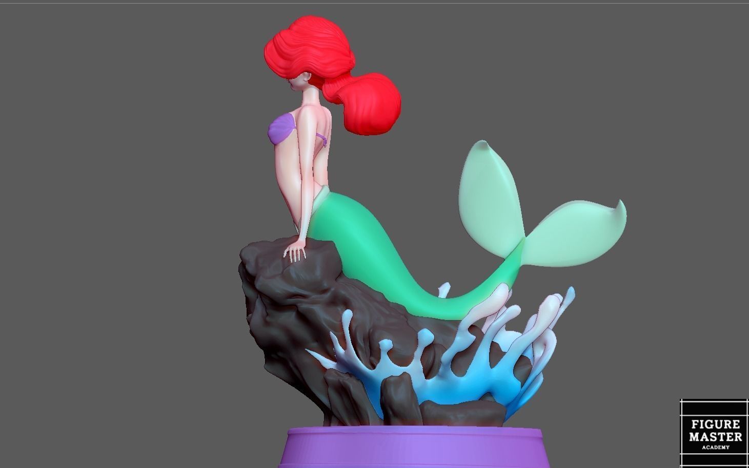 ARIEL LITTLE MERMAID 3 DISNEY ANIMATION princess 3D print model_8