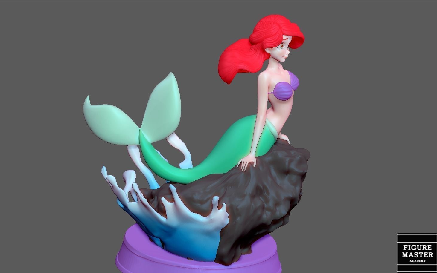 ARIEL LITTLE MERMAID 3 DISNEY ANIMATION princess 3D print model_1